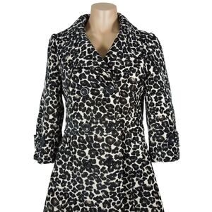 FOREVER TWENTY ONE Trench Coat M MEDIUM Floral Woven Juniors Youth